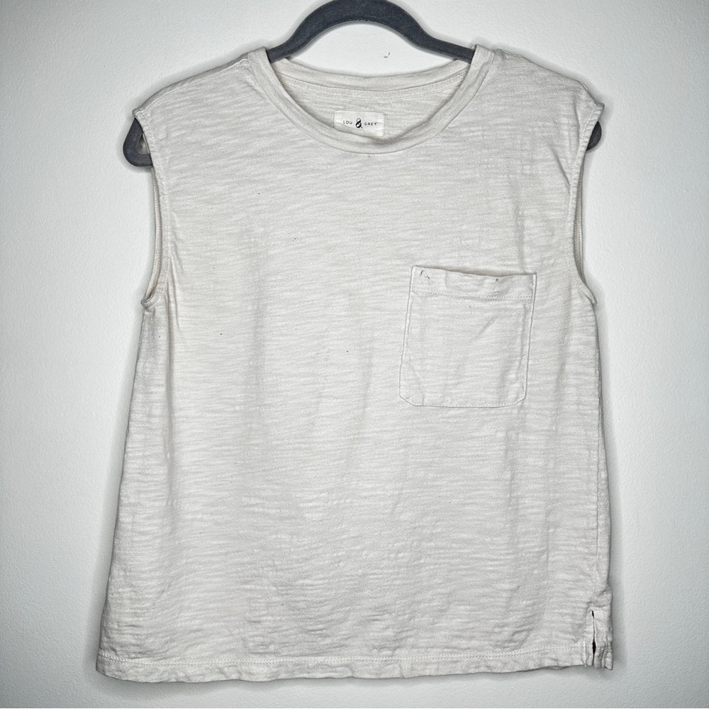 Lou & Grey cream Boxy Sleeveless Pocket Tee‎